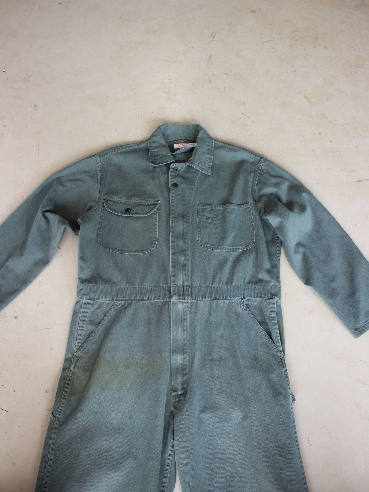 Vintage 1960's - 1970's Champion Green Cotton Coveralls (Large 