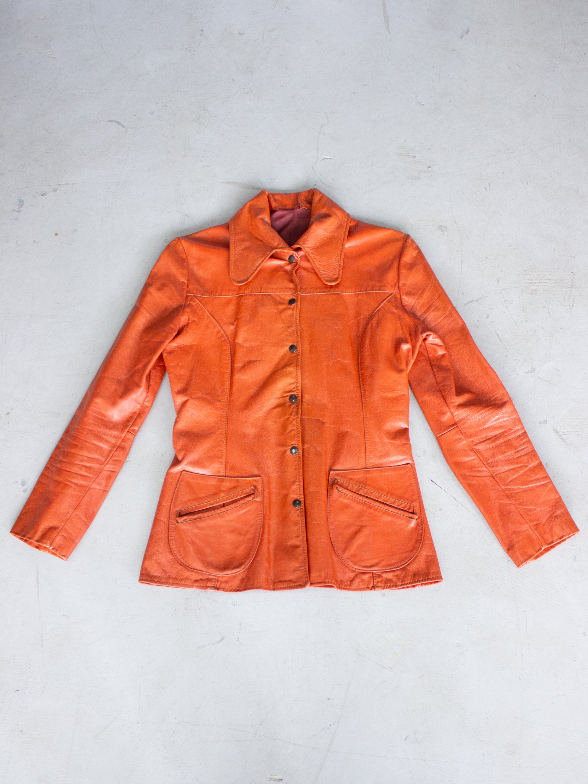 Vintage 1960's Orange Leather Jacket (Small) – lacaravanevintage
